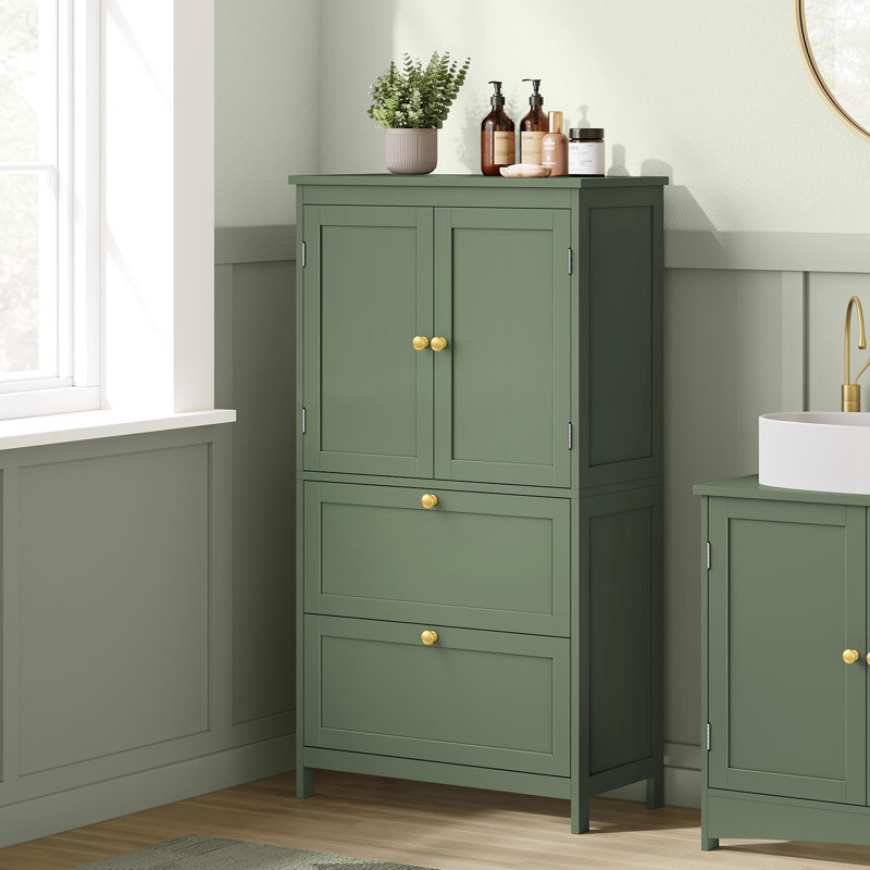 Ebern Designs Bathroom Floor Storage Cabinet & Reviews | Wayfair